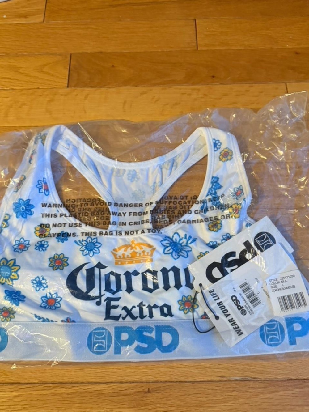 PSD Corona Extra White Floral Sports Bra
